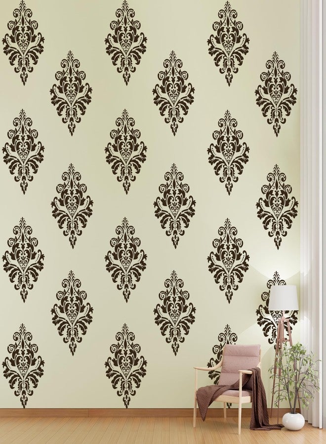استنسل StenCart بتصميم دمشقي جودبور، عبوة من قطعتين، لتزيين الجدران، مناسب للأعمال اليدوية المنزلية، قابل لإعادة الاستخدام، تصميم استنسل جداري لتزيين الجدران (16 بوصة × 24 بوصة) - مجموعة من قطعتين - Image 5